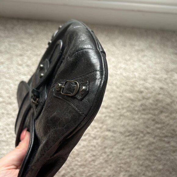 BALENCIAGA Leather Pouch Moto Flap Clutch Bag Small - Picture 9 of 15